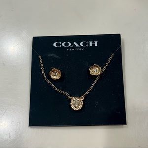 Coach flower necklace and earrings set
